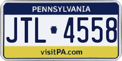 PA license plate JTL4558