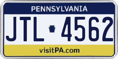 PA license plate JTL4562