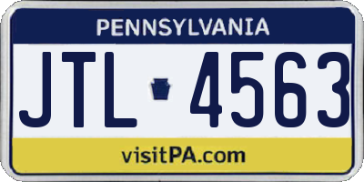 PA license plate JTL4563