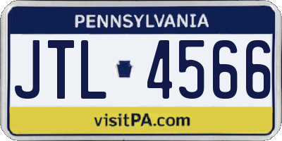 PA license plate JTL4566