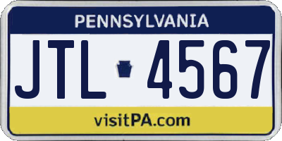 PA license plate JTL4567