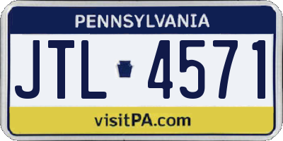PA license plate JTL4571