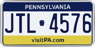 PA license plate JTL4576