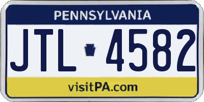 PA license plate JTL4582