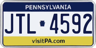 PA license plate JTL4592