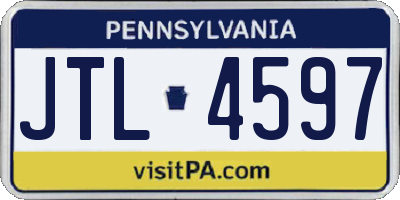 PA license plate JTL4597