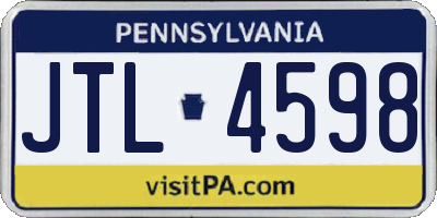 PA license plate JTL4598