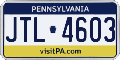PA license plate JTL4603