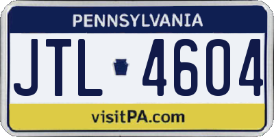 PA license plate JTL4604