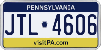 PA license plate JTL4606