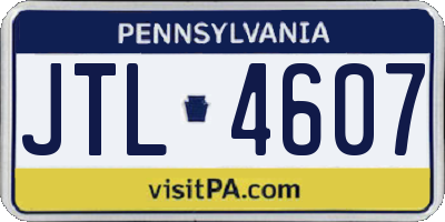PA license plate JTL4607