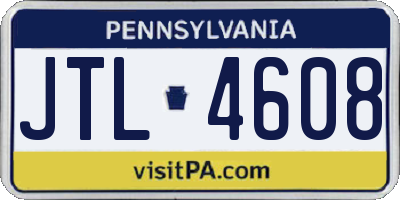 PA license plate JTL4608