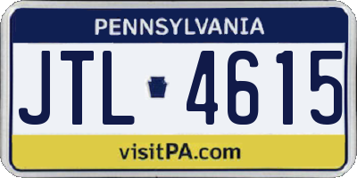 PA license plate JTL4615