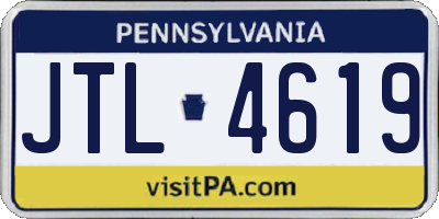 PA license plate JTL4619