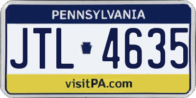 PA license plate JTL4635