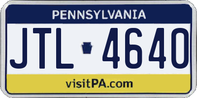 PA license plate JTL4640