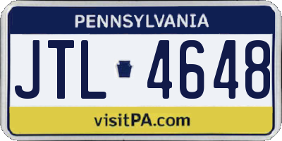 PA license plate JTL4648