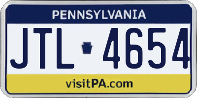 PA license plate JTL4654