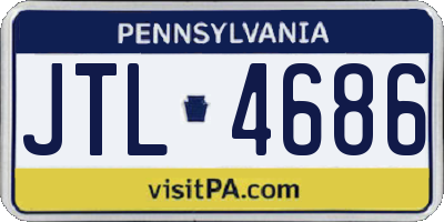 PA license plate JTL4686