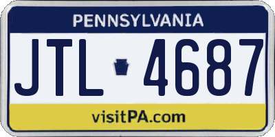 PA license plate JTL4687