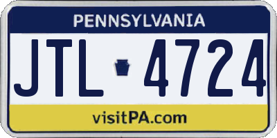PA license plate JTL4724