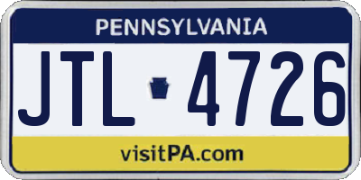 PA license plate JTL4726