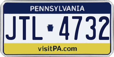 PA license plate JTL4732