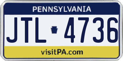PA license plate JTL4736