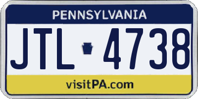 PA license plate JTL4738
