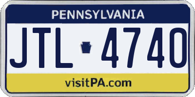 PA license plate JTL4740
