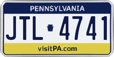 PA license plate JTL4741