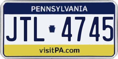 PA license plate JTL4745