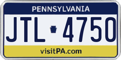 PA license plate JTL4750