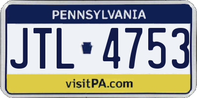 PA license plate JTL4753