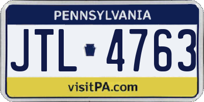 PA license plate JTL4763
