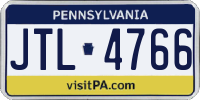 PA license plate JTL4766