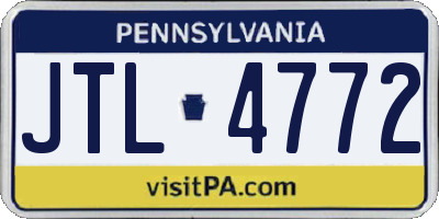 PA license plate JTL4772