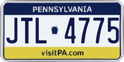 PA license plate JTL4775