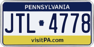 PA license plate JTL4778