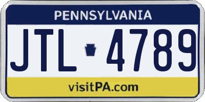 PA license plate JTL4789