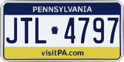PA license plate JTL4797