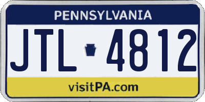 PA license plate JTL4812