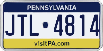 PA license plate JTL4814