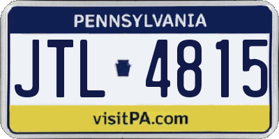 PA license plate JTL4815