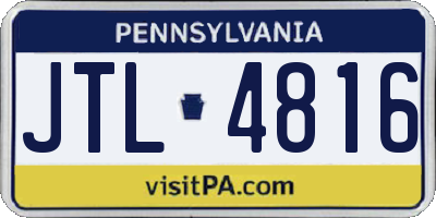 PA license plate JTL4816