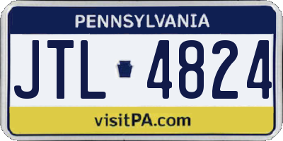 PA license plate JTL4824