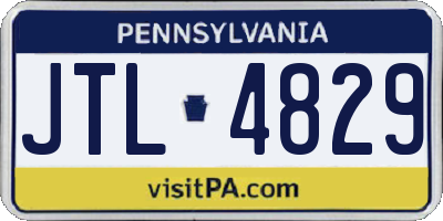 PA license plate JTL4829