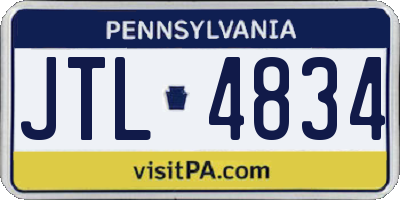 PA license plate JTL4834