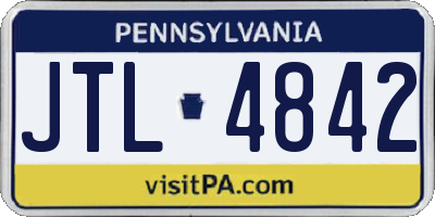PA license plate JTL4842
