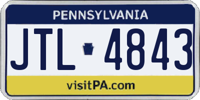 PA license plate JTL4843